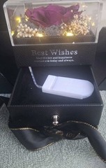 Best Wishes, Preserved Purple Rose With White Lights (In Drawer) Happiness gift