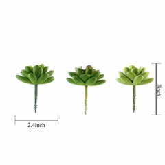 Set of 3 3″ tall Assorted Faux Succulent Picks Sprays Stems Wedding Decorations