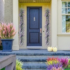 6ft Faux Lavender Garland – Purple Floral Decor for Weddings, 6ft-2pack