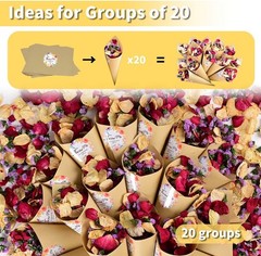 20 Cups Real Dried Rose Petals Biodegradable Wedding Flower Confetti 2 QT Mixed