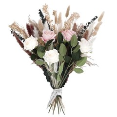 40 PCS Boho Dried Flowers Bouquet with Pampas Grass Eucalyptus Baby Breath