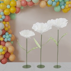 3pcs Artificial Handmade Free Standing Decoration Corn Poppy Flower Round Bases