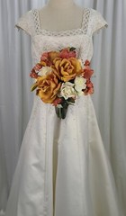 Rose, Peaches and Cream Faux Silk Bridal Bouquet