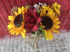 Wedding flowers bouquet complete package decorations sunflowers burg 5 bouquet