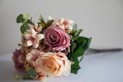 Artificial Silk Rose Flower Bouquet (NO.1) – 8 Colours Wedding Centrepiece Decor