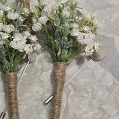 Ling’s Moment Boutonniere for Men, 10pcs Groomsmen Guest Boutonniere W/ Pins