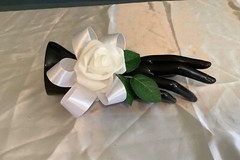 Real touch rose wrist corsage…custom made