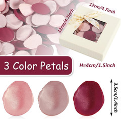 Whaline 300 Pcs Silk Rose Petals Burgundy Maroon Flower Petals with Gift Box Art