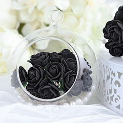 48 BLACK Mini Roses 4″ Foam ARTIFICIAL FLOWERS Stems Party Wedding DIY Supplies
