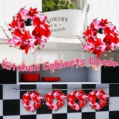 4 Pcs Valentine Candle Rings Wreaths 9″ Red Pink Heart Berry Candle Holder