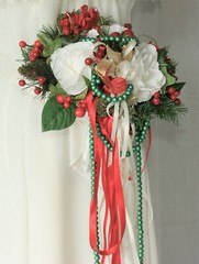 Roses and Berries Silk Winter Wedding Bouquet