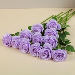12pcs Roses Artificial Flowers Fake Roses Silk Flowers Roses Light Lavender
