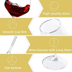 Wine Glasses Set of 12, 12oz Clear Red/White Wine Cup, 12 Count (Pack of 1)