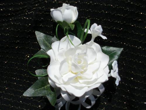 Wedding Gardenia & stephanotis white or ivory corsage