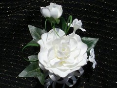 Wedding Gardenia & stephanotis white or ivory corsage