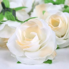 Kesote 50pcs Mini Cream White Roses Artificial Flowers Bulk, 1.6″ Small Silk