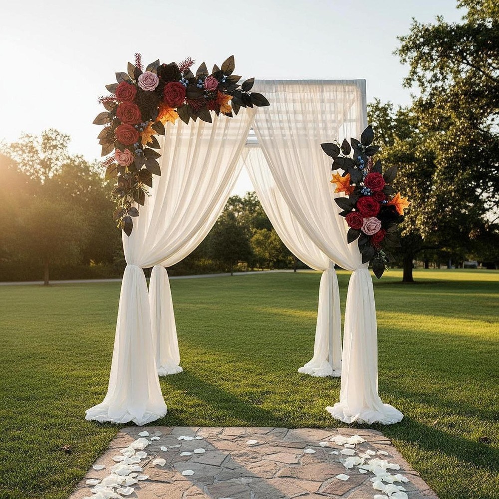 2 Pieces Halloween Wedding Arch Flowers Garland Versatile Gothic Artificial