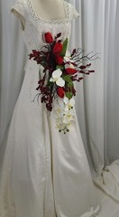 Orchids and Tulips Contemporary Faux Cascade Wedding Bouquet