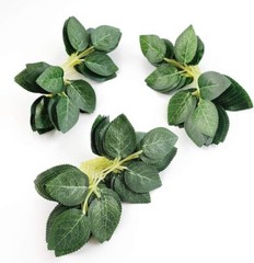 Hojas verdes artificiales 35 unidades a granel de seda sintética hojas de rosas.