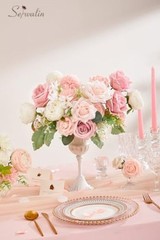 Artificial Flowers Fake Silk Flowers for DIY Wedding 1 Box A Abby Blush Pink