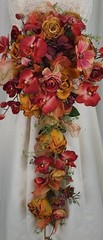 Silk Orchid and Rose Cascade Wedding Bouquet
