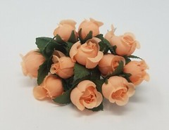 Lot of 144 pcs Peach Artificial Rosebuds Roses Millinery Craft Flowers 16mm 5/8″