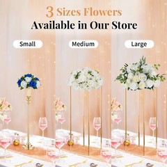 NUPTIO 10 Pcs Wedding Vase & 10 Pcs Artificial Flowers Set for Wedding Center…
