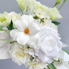 White Cascade Bridal Bouquet Artificial Rose Wedding Teardrop Bridesmaid Flower