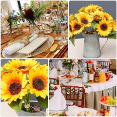 1 Bunch Sunflower Artificial Flower Fake Floral Pick Sunflowers Decor Stem Prop