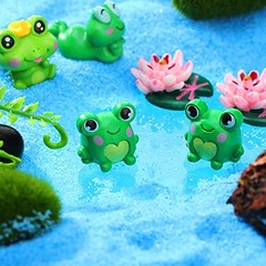 16 Pcs Mini Frog Flower Figurines Cute Miniature Resin Frog Stuff Bulk Mini