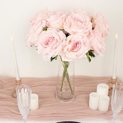 2 Bushes 17″ Premium Silk Roses Artificial Flowers Bouquets Party Decorations