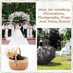 Wedding Umbrellas 21 Inch Black Pack of 12 Foldable Waterproof Windproof Stylish