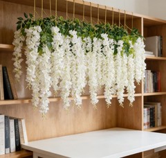 16X Artificial Wisteria Vine Garland Fake Flower Fern Plant Garden Wedding Decor