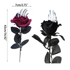 Halloween Rose Flower with Hand Bone for Wedding Party Home Bedroom Decorations