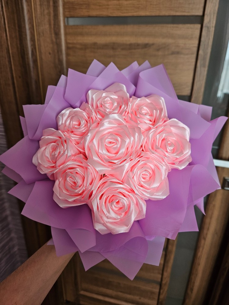 Handmade Satin Ribbon Rose • Gift for Her Mother’s Day, Wedding Decor • 1PC