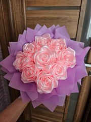 Handmade Satin Ribbon Rose • Gift for Her Mother’s Day, Wedding Decor • 1PC