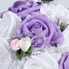 Romantic Artificial Wedding Bouquet For Bridal Holding – Purple Popular