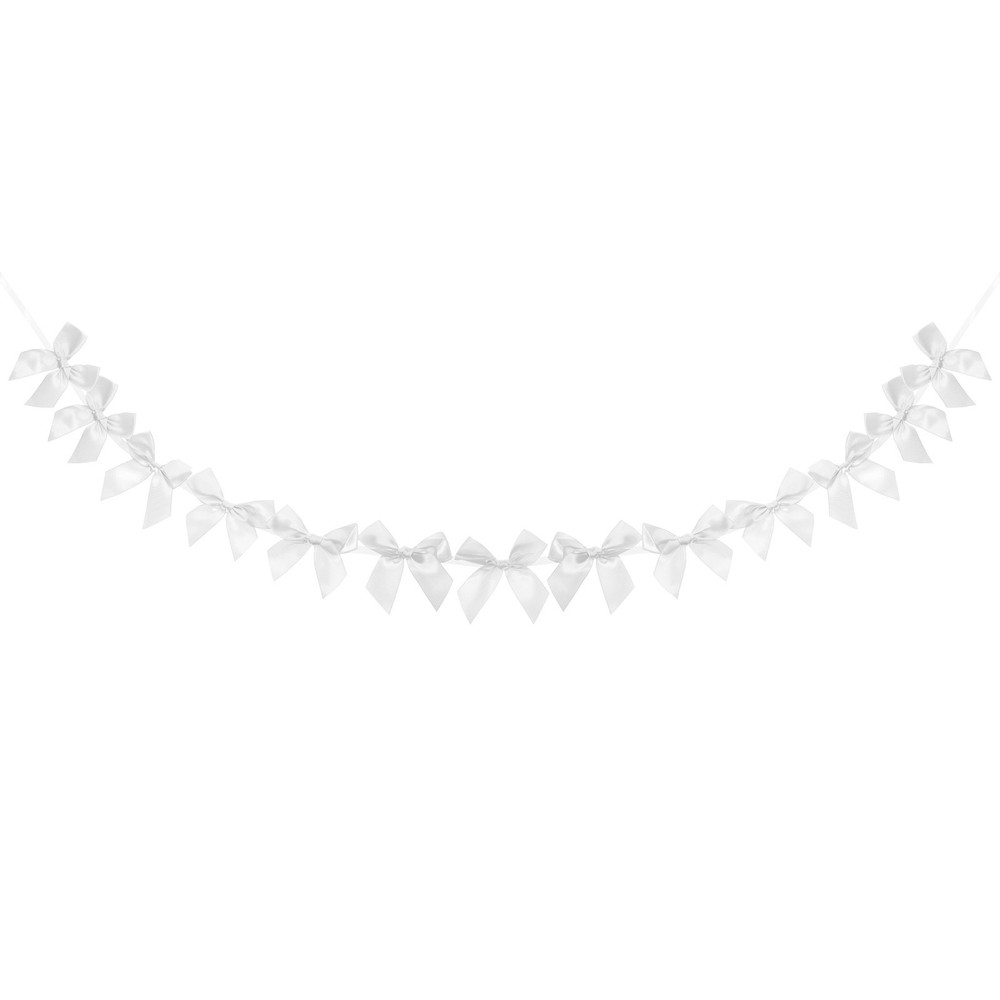 1 String of 13 PCS White Bow Garland Banner Decoration Party Bow