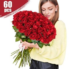 Pcs Artificial Roses Bulk Velvet Silk Red Rose Roses for Wedding 60 Burgundy