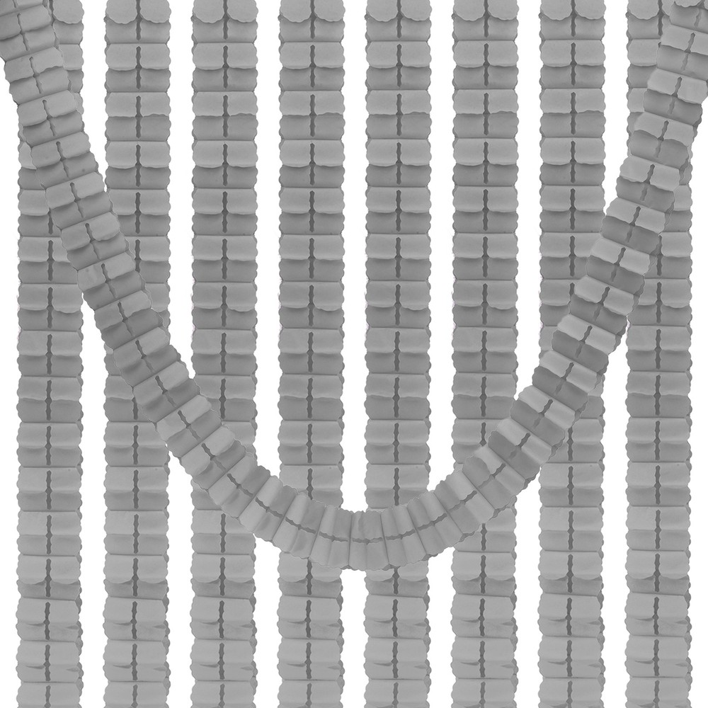 9.8ft Four-Leaf Garland, 9 Pack Tissue Paper Hanging Flower, Grey