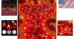 4000 Pcs Artificial Rose Petals & 24 LED Tea Lights for Romantic Decor