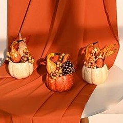 Fall Decor, Centerpieces for Tables, 6Pcs Fake Orange and Beige 1