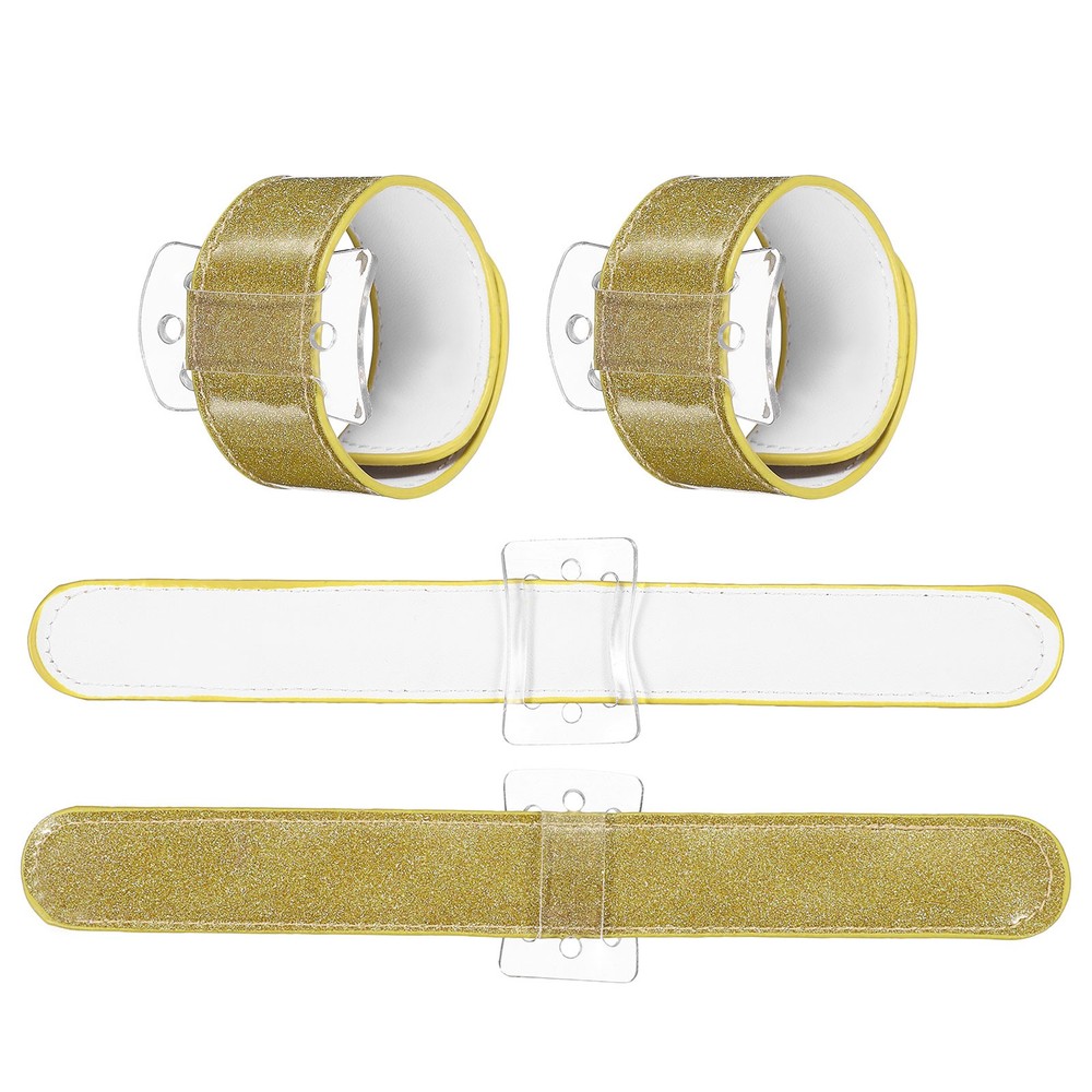 4 Pcs Corsage Wristlet Band, Elastic Wrist Corsage Bracelets Bands, Gold