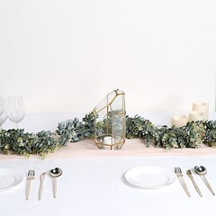 6 ft Frosted Green Artificial Eucalyptus LEAVES Faux Vine Greenery Garland Party