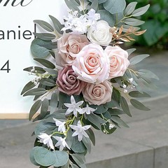 2 Pieces Wedding Arch Flowers Welcome Signs Handcraft Craft Decorative Corner