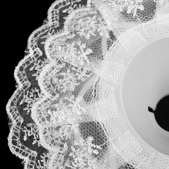 2Pcs Durable White Lace Bouquet Collars Bridal Flower Handles for Wedding DIY