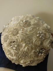 Satin Rose Wedding Bouquet – Color – Ivory