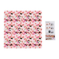 12Pcs Artificial Flower Wall Rose Floral Panel Backdrop Decor for Party Wedding