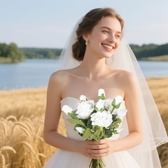Artificial Rose Flowers 14.2” 5 Pcs Silk Roses with Stems Real Look for White