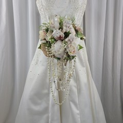 Seaside Crystal Treasures Faux Silk Wedding Bouquet